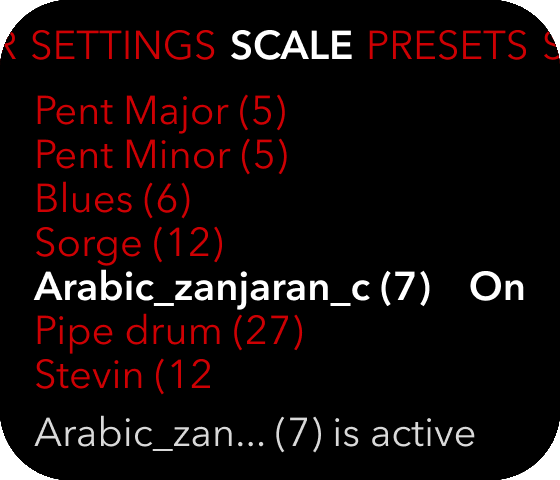 Scales screen